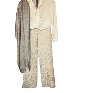 House of Colour—Autumn Elegant Cream Brocade Pants